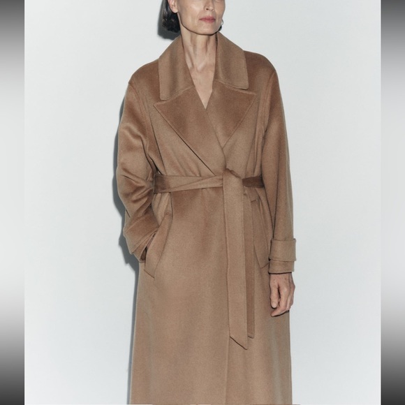 Zara double faced wool camel coat - Picture 10 of 12